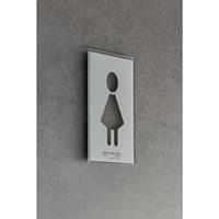 Türschild Piktogramm WC, Braille HxB 148 x 105 mm Damen
