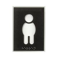 Türschild Piktogramm WC, Braille HxB 148 x 105 mm, selbstklebend Herren