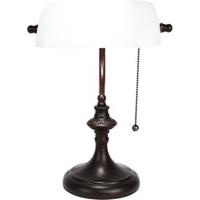 LumiLamp Tafellamp 26*16*38 cm E27/max 1*40W Wit Metaal, Glas Bureaulamp Nachtlampje