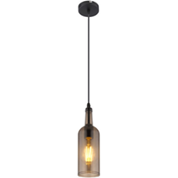Globo Hanglamp glas in flesoptiek | Zwart | E27 | Restaurantverlichting | Bedrijvenverlichting | Woonkamer