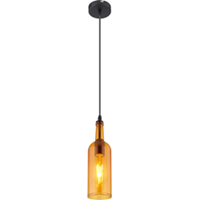 Globo 1-lichts hanglamp in flesvorm | Metaal | Glas | 10 x 10 x 107 cm | LED