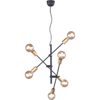 TRIO Industriële Hanglamp Cross - Metaal - Zwart