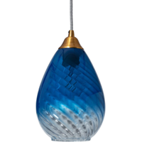 Bussandri Blauwe hanglamp  - Kristal - E27 - 16x16x150cm