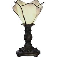 LumiLamp Tiffany Tafellamp Ø 20*30 cm E14 / max 25 W Creme Glas Bloem Tiffany Bureaulamp Tiffany Lampen