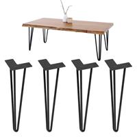ML-Design Set van 4 tafelpoten, met 3 steunpoten,36 cm, zwart, gemaakt van gepoedercoat metaal