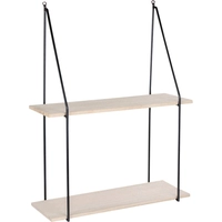 Hioshop Haas wandkast 2 planken, zwart, naturel.