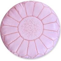 Poufs&Pillows Leren Poef - Pink - Handgemaakt en stijlvol - Gevuld geleverd - 