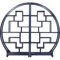 Fine Asianliving Chinese Ronde Open Display Kast Midnight Blauw