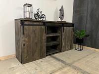 Het Steigerhouthuis Steigerhouten Barn Dressoir Industrieel Duo Deur - 190 x 40 x 80 cm