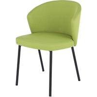 Multifunctionele stoel MILA, frame van staalbuis zwart, groen
