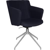 Topstar Bezoekersstoel SFH, 3D-zitscharnier en aluminium voetkruis, donkerblauw