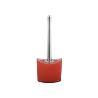 Spirella MSV Toiletborstel in houder/wc-borstel Aveiro - PS kunststof/rvs - rood/zilver - 37 x 14 cm - Toiletborstels