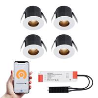 HOFTRONIC™ 4x Olivia witte Smart LED Inbouwspots complete set - Wifi & Bluetooth - 12V - 3 Watt - 2700K warm wit