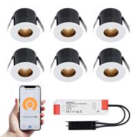 HOFTRONIC™ 6x Olivia weißen Smart LED Einbaustrahler Komplett-Set - Wifi & Bluetooth - 12V - 3 Watt - 2700K warmweiß
