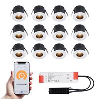 HOFTRONIC™ 12x Olivia witte Smart LED Inbouwspots complete set - Wifi & Bluetooth - 12V - 3 Watt - 2700K warm wit