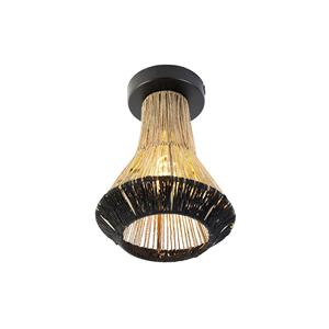 QAZQA Plafondlamp jenthe - Zwart - Landelijk - D 19cm
