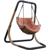 AXI Capri Hängestuhl mit Gestell aus Holz | Hängesessel / Hängeschaukel Terracotta Braun für den Garten | Outdoor Lounge Stuhl für 1 Person &Vertic