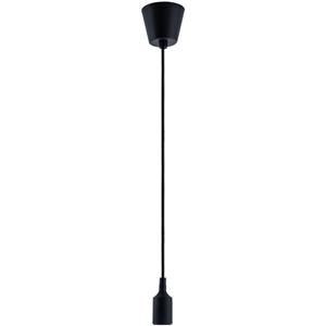 PACO HOME Lampenaufhängung Schwarz E27 Schnurpendel Silikon Überzogen 1,5m Textilkabel ohne Leuchtmittel, Schwarz