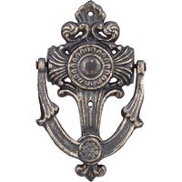 RELAXDAYS Türklopfer antik, Gusseisen, verziert, Anschlagknopf, für Eingangstür H x B x T: 18 x 10 x 4 cm, bronze - 