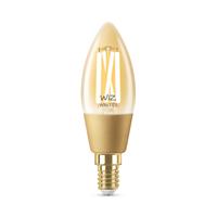 WIZ Smarte  Tunable White Amber Glass Led Lampe, E14 Kerzenform, 25W, Vintage-Design, Warmweißes Bis Kaltweißes Licht, Steuerbar