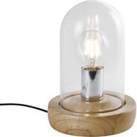 QUVIO Tafellamp met glazen stolp - QUV5171L-WOOD