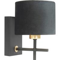 Highlight Torcia - Wandlamp incl. fluwelen kap - E27 - 18x15x22cm - Zwart