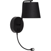 Revolution Zwarte wandlamp met LED leeslamp - Slaapkamerverlichting - Zwart