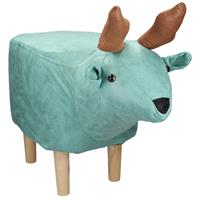Womo-design dierenkruk eland turkoois, 69x31x48 cm, gemaakt van imitatieleer