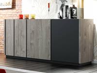 Mobistoxx Dressoir SNAPO 3 deuren stanley hickory/zwart