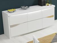 Mobistoxx Dressoir SPYRO 3 deuren wit/hoogglans wit