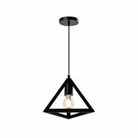 QUVIO Hanglamp modern - Design lamp driehoek - 25 x 25 x 19 cm - Zwart
