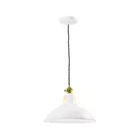 QUVIO Hanglamp industrieel - Open bovenkant kap - Diameter 31 cm - Wit