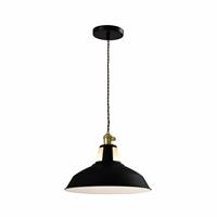 QUVIO Hanglamp industrieel - Open bovenkant kap - Diameter 31 cm - Zwart