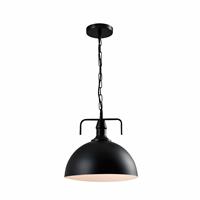QUVIO Hanglamp industrieel - Fabriekslamp - D 30 cm - Zwart
