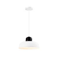 QUVIO Hanglamp industrieel - Simplistisch design - D 30 cm - Wit en zwart