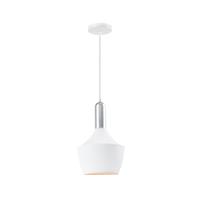 QUVIO Hanglamp modern - Zilveren bovenkant - D 25 cm - Wit