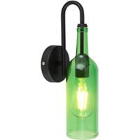 Globo Wandlamp glas in flesoptiek | Groen | E27 | Restaurantverlichting | Bedrijvenverlichting
