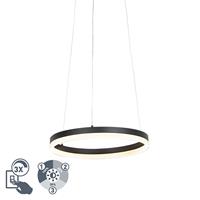 QAZQA Design Ring Hängelampe schwarz 40 cm inkl. LED und Dimmer - Anello