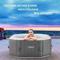 AREBOS In-Outdoor Whirlpool 2400W Spa Pool Wellness Massage oktogonal 154x154 cm