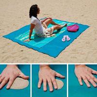SHOPSTORY SAND FREE MAT : Strandtuch Anti-Sand-Handtuch mit Haken - 150 x 200 cm | Blau - Bleu