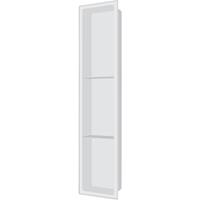 GLASDEALS Edelstahl Wandnische mit 2 Regalböden in 30 x 90 cm (weiß) - weiß