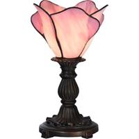 LumiLamp Tiffany Tafellamp Ø 20*30 cm E14 / max 25 W Roze Glas Bloem Tiffany Bureaulamp Tiffany Lampen