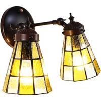 LumiLamp Wandlamp Tiffany 5LL-6216 30*23*23 cm E14/max 2*40W
18*15*115 cm E14/max 1*25W - Transparant Glas, Metaal