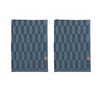 Mette Ditmer Geo Guest Towel 2pack 35 x 55 cm - Stone blue
