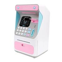 huismerk 8010 Gesimuleerde gezichtsherkenning ATM Machine Piggy Bank Wachtwoord Automatische Rolling Geld Safe Piggy Bank Style: Pink