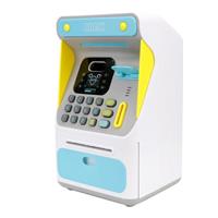 huismerk 8010 Gesimuleerde gezichtsherkenning ATM Machine Piggy Bank Wachtwoord Automatische Rolling Geld Safe Piggy Bank Style: Blue