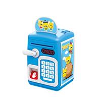 huismerk 8001 Vingerafdruksensor Ontgrendel ATM Piggy Bank Automatic Rolling Money Simulation Password Safe Toy (Big-Headed Rat Blue)