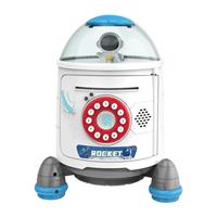 huismerk Vingerafdruk Wachtwoord Rocket Piggy Bank Toy (White)