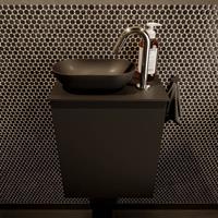 Mondiaz Fowy toiletmeubel 40x50x23cm urban mat 1 kraangat wasbak: links 1 deur solid surface met blad MDF kleur wasbak: zwart FOWY59001urbanurban