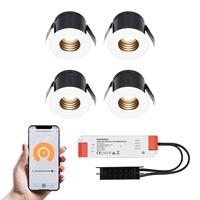 HOFTRONIC™ 4x Betty witte Smart LED Inbouwspots complete set - Wifi & Bluetooth - 12V - 3 Watt - 2700K warm wit